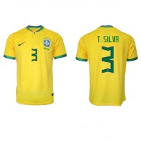 Maglie da calcio Brasile Thiago Silva #3 Prima Maglia Mondiali 2022 Manica Corta